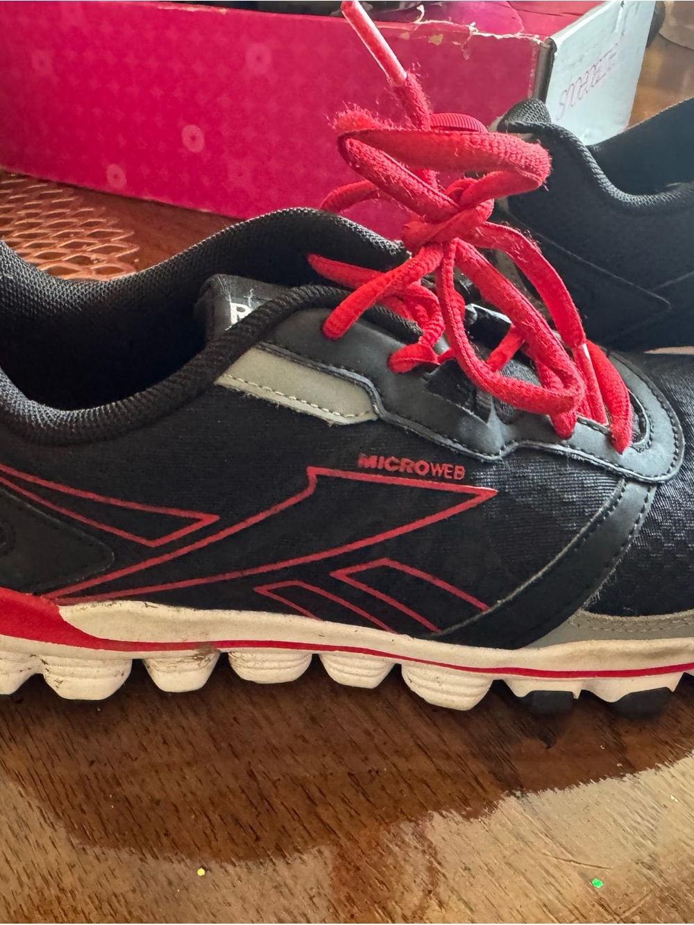 Reebok Black and Red Kids Running Sneakers